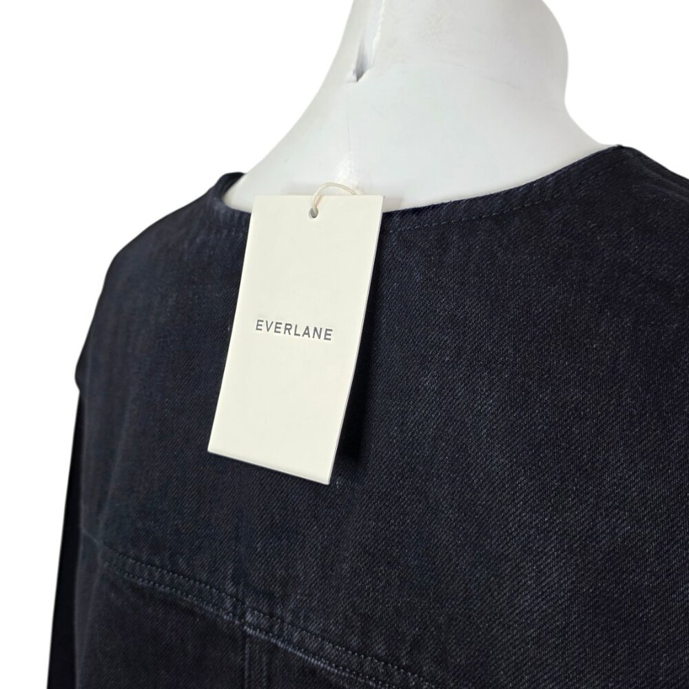 Everlane Dark Navy Round-Neck Button Bomber Jacket - Picture 12 of 12